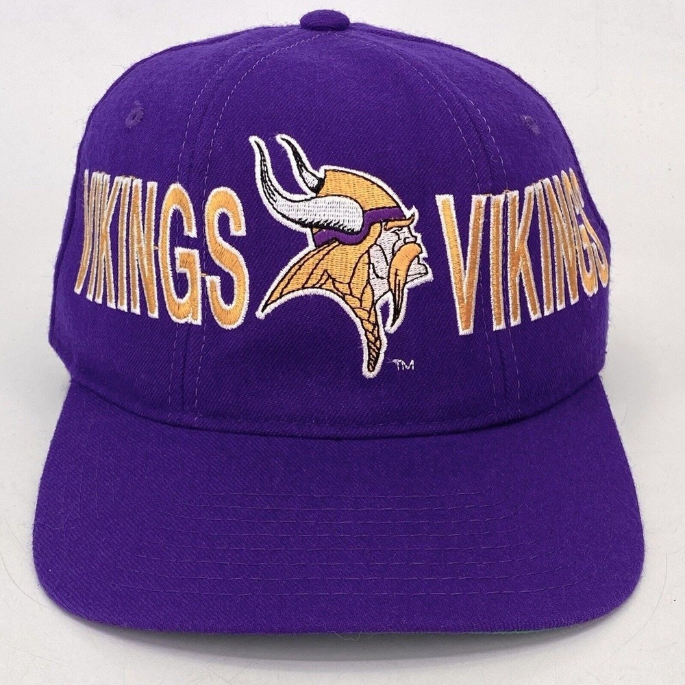 Vintage STARTER Minnesota Vikings The Natural Snapback Hat‎ Spell Out 100% Wool